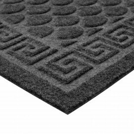 Коврик придверный 60х90см СЕРЫЙ грязезащитный 430гр/м2, ПОЛУКРУГ, фактурный ЧЕШУЙКИ,, 701052