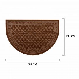 Коврик придверный 60х90см ВЕНГЕ грязезащитный 430гр/м2, ПОЛУКРУГ, фактурный ЧЕШУЙКИ,, 701053