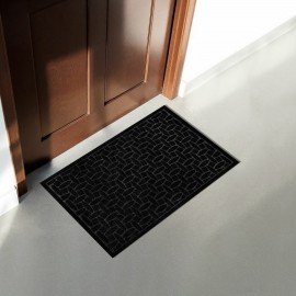 Коврик придверный 60х90см ЧЕРНЫЙ грязезащитный, 430гр/м2, фактурный рисунок WELCOME,, 701054