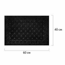 Коврик придверный 40х60см ЧЕРНЫЙ грязезащитный 430гр/м2, фактурный рисунок ЧЕШУЙКИ, Л, 701057