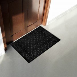 Коврик придверный 40х60см ЧЕРНЫЙ грязезащитный 430гр/м2, фактурный рисунок ЧЕШУЙКИ, Л, 701057