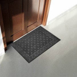 Коврик придверный 40х60см СЕРЫЙ грязезащитный 430гр/м2, фактурный рисунок ЧЕШУЙКИ, ЛЮ, 701058