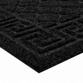 Коврик придверный 60х90см ЧЕРНЫЙ грязезащитный 430гр/м2, фактурный рисунок ЧЕШУЙКИ, Л, 701060