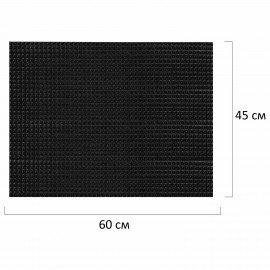 Коврик придверный 45х60см ЧЕРНЫЙ пластиковый грязезащитный, толщина 14мм, "ТРАВКА", P, 701063