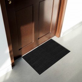 Коврик придверный 45х60см ЧЕРНЫЙ пластиковый грязезащитный, толщина 14мм, "ТРАВКА", P, 701063