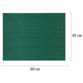 Коврик придверный 45х60см ЗЕЛЕНЫЙ пластиковый грязезащитный, толщина 14мм, "ТРАВКА",, 701065