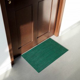 Коврик придверный 45х60см ЗЕЛЕНЫЙ пластиковый грязезащитный, толщина 14мм, "ТРАВКА",, 701065