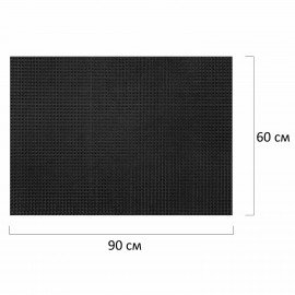 Коврик придверный 60х90см ЧЕРНЫЙ пластиковый грязезащитный, толщина 14мм, "ТРАВКА", P, 701066