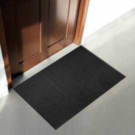 Коврик придверный 60х90см ЧЕРНЫЙ пластиковый грязезащитный, толщина 14мм, "ТРАВКА", P, 701066