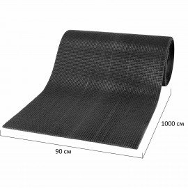 Коврик ДОРОЖКА 0,9х10м "ТРАВКА" ГРАФИТ пластиковый грязезащитный, щетина 14мм, LAIMA, 701069