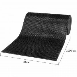 Коврик ДОРОЖКА 0,9х10м "ТРАВКА" ЧЕРНЫЙ пластиковый грязезащитный, щетина 14мм, LAIMA, 701070