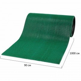 Коврик ДОРОЖКА 0,9х10м "ТРАВКА" ЗЕЛЕНЫЙ пластиковый грязезащитный, щетина 14мм, LAIMA, 701071