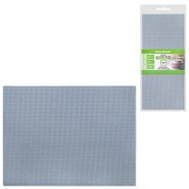 Коврик для сушки посуды из микрофибры, 38х50см, вафельное плетение, СЕРЫЙ, 260г/м2, BOOMHOUSE (БумХаус), 701143