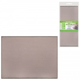 Коврик для сушки посуды из микрофибры, 38х50см, "КЛЕТКА", сетка, КОРИЧНЕВЫЙ, 300г/м2, BOOMHOUSE (БумХаус), 701144