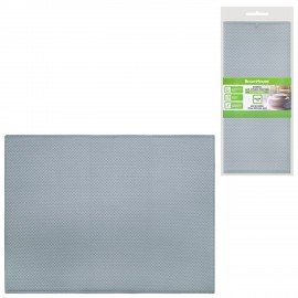 Коврик для сушки посуды из микрофибры, 38х50см, "КЛЕТКА", сетка, СЕРЫЙ, 300г/м2, BOOMHOUSE (БумХаус), 701145