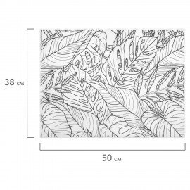 Коврик для сушки посуды из микрофибры, 38х50см, "ТРОПИКИ", 300г/м2, BOOMHOUSE (БумХаус), 701147