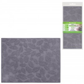 Коврик для сушки посуды из микрофибры, 38х50см, жаккард, "ЛИСТОПАД", СЕРЫЙ, 320г/м2, BOOMHOUSE (БумХаус), 701150