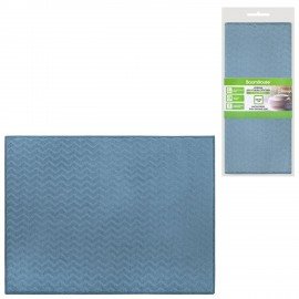 Коврик для сушки посуды из микрофибры, 38х50см, тиснение, "ЗИГЗАГ", СИНИЙ, 320г/м2, BOOMHOUSE (БумХаус), 701151