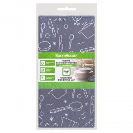 Коврик для сушки посуды из микрофибры, 31х47см, "КУХНЯ", 440г/м2, BOOMHOUSE (БумХаус), 701154