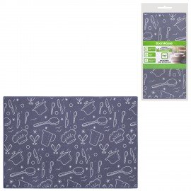 Коврик для сушки посуды из микрофибры, 31х47см, "КУХНЯ", 440г/м2, BOOMHOUSE (БумХаус), 701154