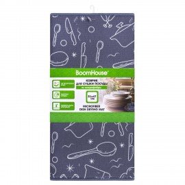 Коврик для сушки посуды из микрофибры, 31х47см, "КУХНЯ", 440г/м2, BOOMHOUSE (БумХаус), 701154