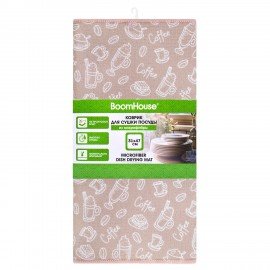 Коврик для сушки посуды из микрофибры, 31х47см, "КОФЕ", 440г/м2, BOOMHOUSE (БумХаус), 701155