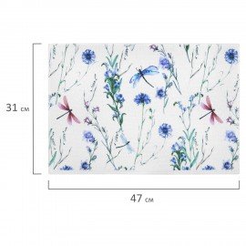 Коврик для сушки посуды из микрофибры, 31х47см, "ЛУГОВЫЕ ЦВЕТЫ", 440г/м2, BOOMHOUSE (БумХаус), 701156