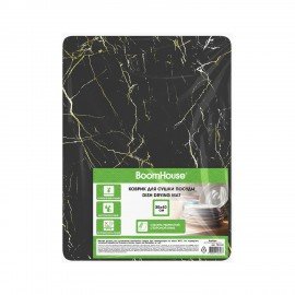 Коврик для сушки посуды NANO 30х40см МРАМОР ЧЕРНЫЙ влаговпитывающий, нескользящий, BOOMHOUSE (БумХаус), 701160