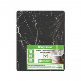 Коврик для сушки посуды NANO 40х50см МРАМОР ЧЕРНЫЙ влаговпитывающий, нескользящий, BOOMHOUSE (БумХаус), 701163