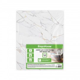Коврик для сушки посуды NANO 40х50см МРАМОР БЕЛЫЙ влаговпитывающий, нескользящий, BOOMHOUSE (БумХаус), 701164