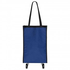 Сумка хозяйственная на колесах складная 50x32x15 см, 24 л, до 15 кг, Оксфорд 600D, синяя, ЛЮБАША, 701402
