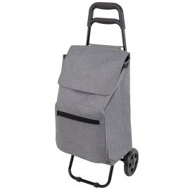 Сумка-тележка хозяйственная 92x35x28 см, объем 34 л, до 30 кг, Оксфорд 300D, серая, BOOMHOUSE (БУМХАУС), 701416
