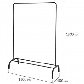 Вешалка для плечиков BOOMHOUSE GR-001 (в1500*ш1100*г400мм), металл, черная, 701434