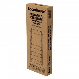 Вешалка-стеллаж BOOMHOUSE (БУМХАУС) WR-001 (1730х550х350 мм), 3 полки, металл/пластик, черная, 701443