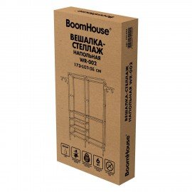 Вешалка-стеллаж BOOMHOUSE (БУМХАУС) WR-002 (1730х1070х360 мм), 6 полок, металл/пластик, белая, 701445