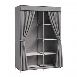 Шкаф для одежды с чехлом BOOMHOUSE (БУМХАУС) WB-001 (1650х1050х450 мм), 6 полок, металл/ пластик, серый, 701446