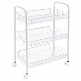 Этажерка (тележка) BOOMHOUSE (БУМХАУС) RC-003 3 яруса, на колесах, В62,5хШ42,5хГ25,5 см, металл, белая, 701456