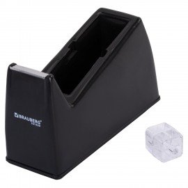 Диспенсер для клейкой ленты ЧЕРНЫЙ (Лента в Подарок!), утяжеленный большой, BRAUBERG, 701459