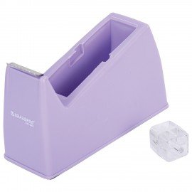 Диспенсер для клейкой ленты ЛАВАНДОВЫЙ (Лента в Подарок!), утяжеленный большой, BRAUBERG, 701460