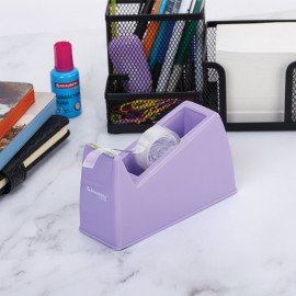 Диспенсер для клейкой ленты ЛАВАНДОВЫЙ (Лента в Подарок!), утяжеленный большой, BRAUBERG, 701460