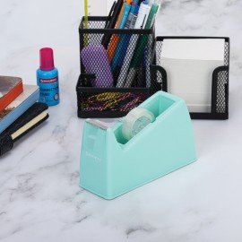 Диспенсер для клейкой ленты МЯТНЫЙ (Лента в Подарок!), утяжеленный большой, BRAUBERG, 701461