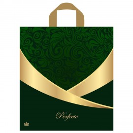 Пакет с петлевой ручкой ПВД, 40х37см, "Перфекто Малахит", 95мкм, ШК1855, н00268697