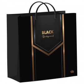 Пакет с пластиковой ручкой, мягкий пластик, 26х24см, "Черный бэкграунд", 140мкм, ШК1770, н00269763