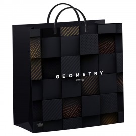 Пакет с пластиковой ручкой, мягкий пластик, 30х30см, "Вектор геометрии", 140мкм, ШК1794, н00269533