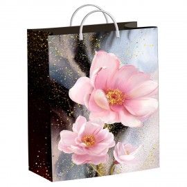 Пакет с пластиковой ручкой, мягкий пластик, 40х30см, "Сказочные цветы", 140мкм, ШК9938, н00242804