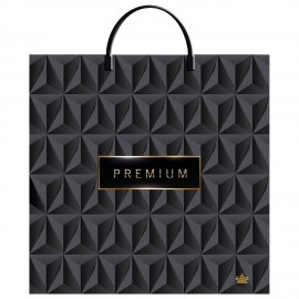 Пакет с пластиковой ручкой ПВД, 35х36см, "Премиум Блэк", 85мкм, ШК0940, н00255856