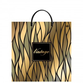 Пакет с пластиковй ручкой ПВД, 36х37см, "Винтаж голд", 100мкм, ШК9402, н00243047