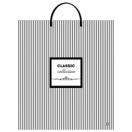 Пакет с пластиковой ручкой ПВД, 44х40см, "Классическая полоска", 100мкм, ШК1800, н00269916