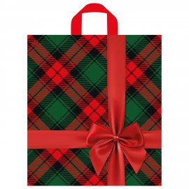 Пакет с петлевой ручкой ПВД, 44х40см, "Бантик на красном", 75мкм, ШК8641, н00232644