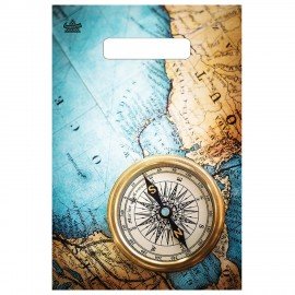 Пакет с вырубной ручкой ПВД, 30х20см, "Компас", 30мкм, ШК7965, н00242809